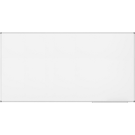 A rectangular white magnetic board with a silver frame.