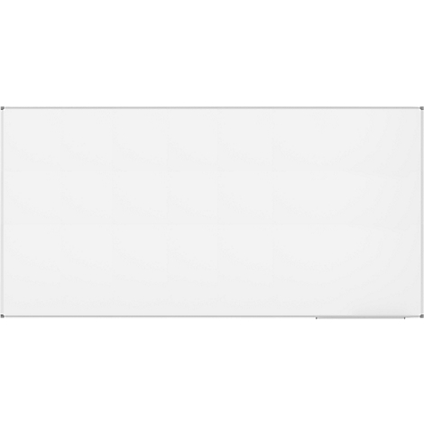 A white whiteboard with a thin silver frame. The surface is blank.