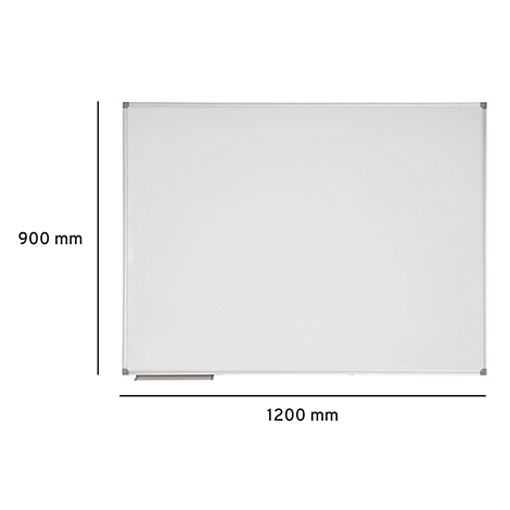 White whiteboard framed by a narrow metal frame. The height of 900 mm is indicated on the left and the width of 1200 mm at the bottom.