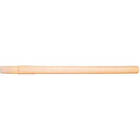 Een houten hamersteel, lichtbruin op een witte achtergrond.