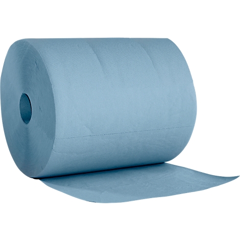 Light blue paper roll, one sheet is unrolled.