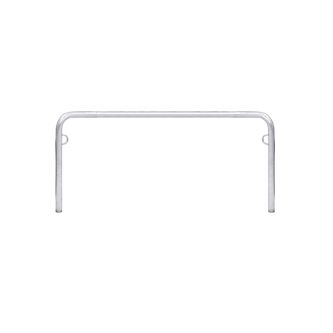 Metal frame in U-shape with two hangers, isolated on white background.
