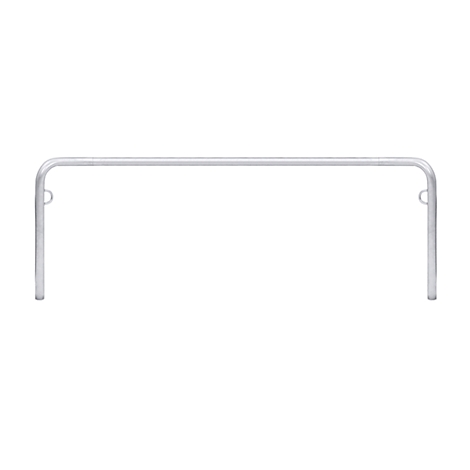 Metal frame, U-shaped. Straight top, rounded sides, with eyelet. White background.