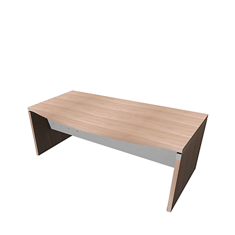 X-TIME-WORK Desk, side, semicircular arc, W 2000 x D 1000 x H 740 mm, elm/aluminium