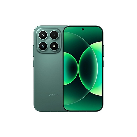 Grünes Smartphone mit drei Kameras, Leica-Logo und grünem Display. Xiaomi-Schriftzug.