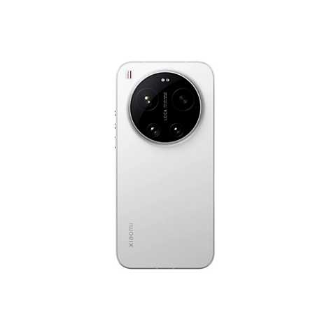 Weißes Smartphone mit schwarzem Objektiv, Leica-Logo. Der Schriftzug "Xiaomi" ist am unteren Rand zu sehen.