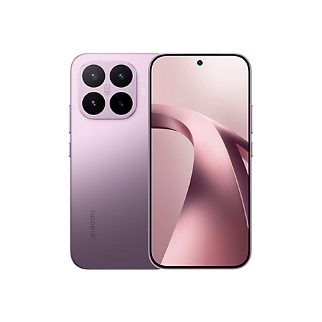 Ein rosa Xiaomi Smartphone mit vier Linsen auf der Rückseite vor einem weißen Hintergrund.