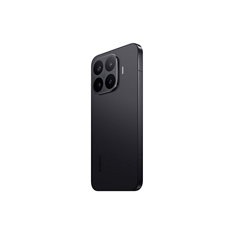 Schwarzes Xiaomi Smartphone in Rückenansicht mit markantem quadratischem Kameramodul und Leica-Schriftzug.