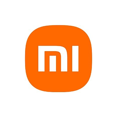 Das orangefarbene, quadratische Xiaomi-Logo mit abgerundeten Ecken und weißer MI-Schrift.