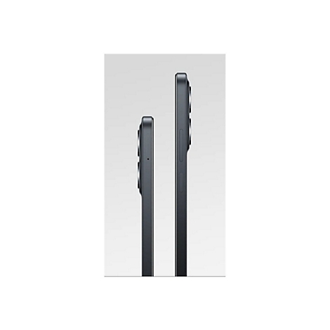 Zwei Smartphones in Seitenansicht. Großes Smartphone rechts, kleines links. Beide in Anthrazit gehalten.