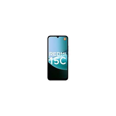 Smartphone Redmi 15C mit Schriftzug, hellblauem Hintergrund und Xiaomi-Logo.