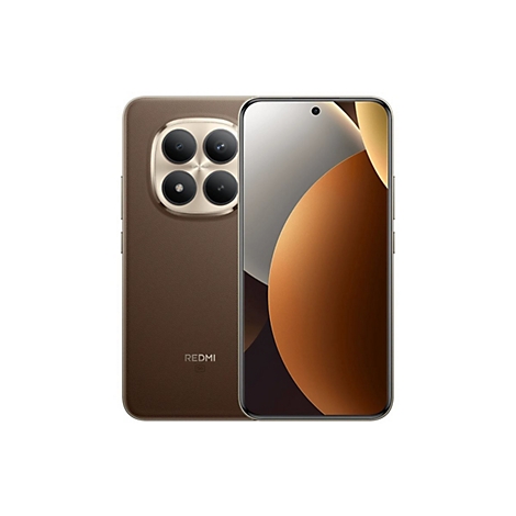 Ein braunes Smartphone auf weißem Hintergrund. Auf der Rückseite sind vier Kameras, darunter der Schriftzug '20MP CAMERA'.