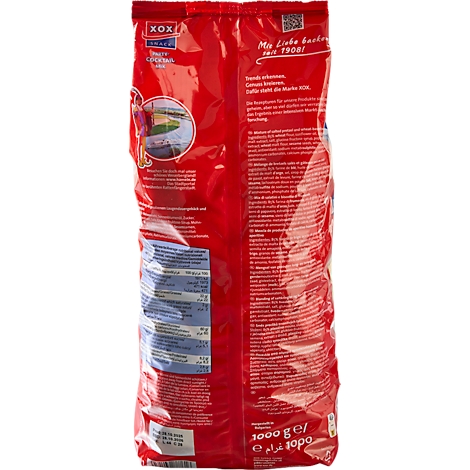 Rote Tüte mit Texten in Deutsch, z.B. „Meine Liebe besteht seit 1908“.