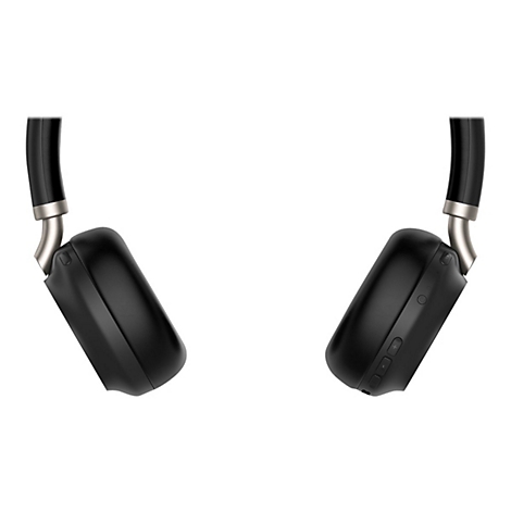 Zwei schwarze Over-Ear-KopfhÃ¶rer auf weiÃŸem Hintergrund. Die Ohrmuscheln sind schwenkbar.
