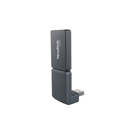 Schwarzer Yealink DD10 USB-Dongle vor weißem Hintergrund.