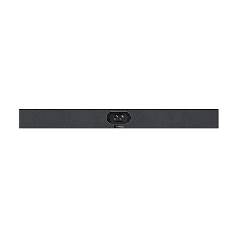 Dunkelgraue Soundbar mit zwei Kameras und Yealink-Logo.