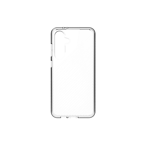 Coque de téléphone transparente, vue de face.