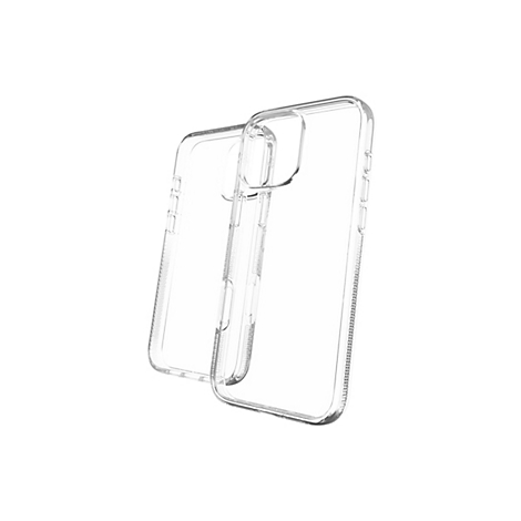 Zwei transparente Handyhüllen vor weißem Hintergrund. Die Hüllen sind aus klarem Kunststoff und haben ein strukturiertes Design.