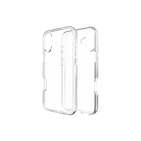 Zwei transparente Handyhüllen vor weißem Hintergrund. Die Hüllen sind aus klarem Kunststoff gefertigt.