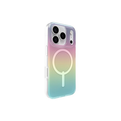 Ein iPhone-Case mit einem Farbverlauf in Pastelltönen. Das Case hat einen Magnetring und transparente Seiten.