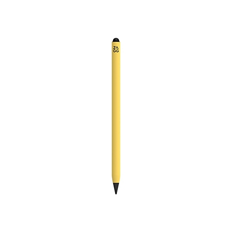 Gelber Stift mit schwarzer Spitze und ZAGG-Logo.