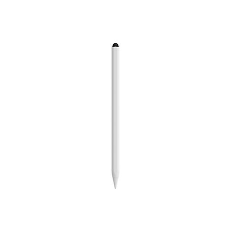 Stylet blanc avec pointe noire, isolé sur fond blanc.