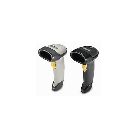 Deux scanners portables, un gris clair, un noir, sur fond blanc.