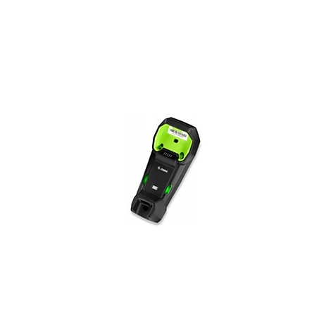 Schwarze und grüne Barcode-Scan-Ladestation, schräg von oben aufgenommen.
