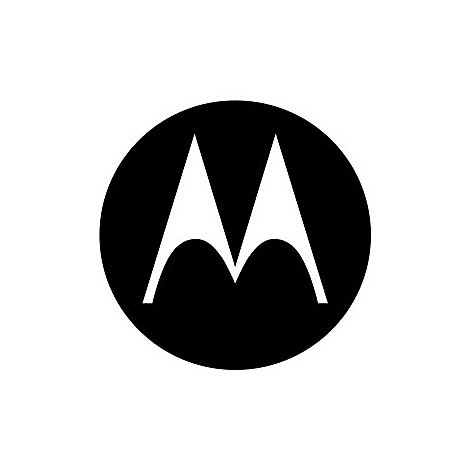 Das Motorola-Logo: Weißes 'M' in einem schwarzen Kreis.