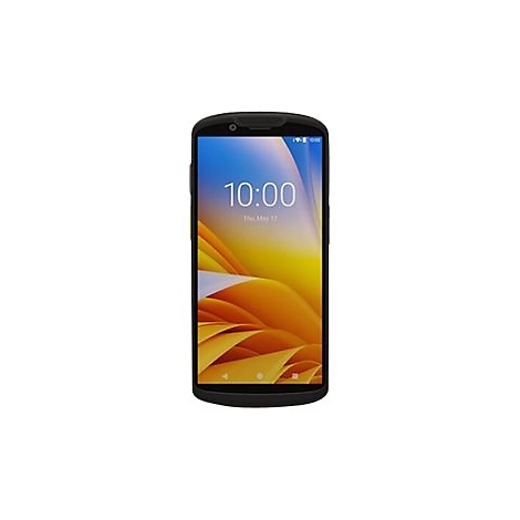Schwarzes Smartphone mit Uhrzeit-Anzeige 10:00.