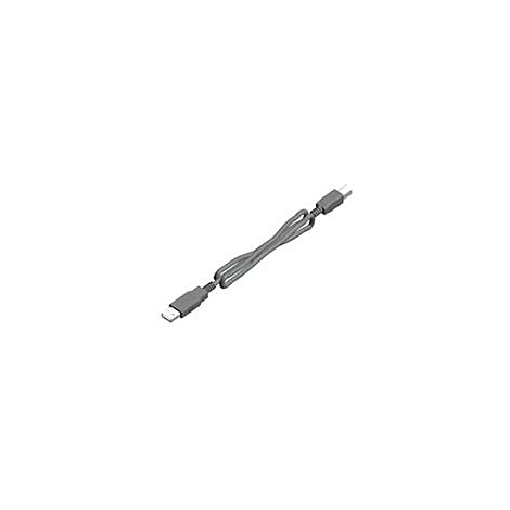 Graues USB-C-Kabel, verdreht in der Mitte, auf weiÃŸem Hintergrund.