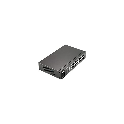 Commutateur rÃ©seau noir avec plusieurs prises de connexion.