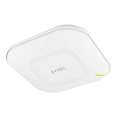 Un point d'accÃ¨s sans fil ZYXEL blanc. Sur le dessus, le logo de l'entreprise et un indicateur LED vert sont visibles.