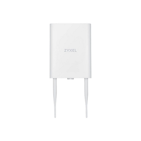 Ein weißer ZYXEL-Router mit zwei Antennen.