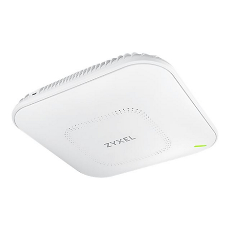 WeiÃŸer WLAN-Access-Point mit abgerundeten Ecken, dem Schriftzug ZYXEL und einer grÃ¼nen LED.