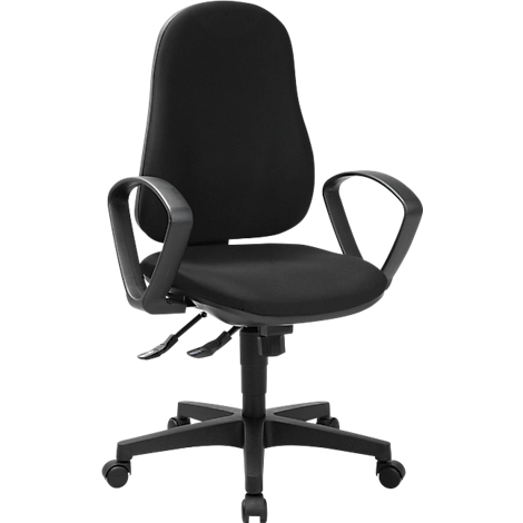 Topstar BÃ¼rostuhl SUPPORT SY, Armlehnen, Synchronmechanik, Bandscheibensitz, nachhaltig, Recycling-Kunststoff, schwarz