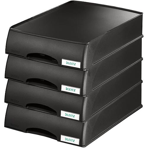 Bac à Courrier 4 Niveaux Acrimet | Charge Latérale A4 | Organisateur Bureau Noir | Plastique Durable
