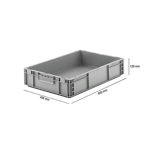 Cajas Apilables 16L 9 Cajas Apilables Euro Bruno Eco Gris 16L - Contenedores De Polipropileno, Medidas 35x27x22 Cm Organización Cajas Apiladoras