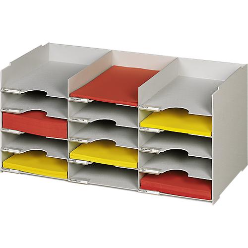 Dasher Products Organiseur de bureau incliné avec 5 sections verticales pour documents, classeurs, dossiers, presse-papiers, etc. Organisation de bureau pour la maison, le bureau, l'école et le