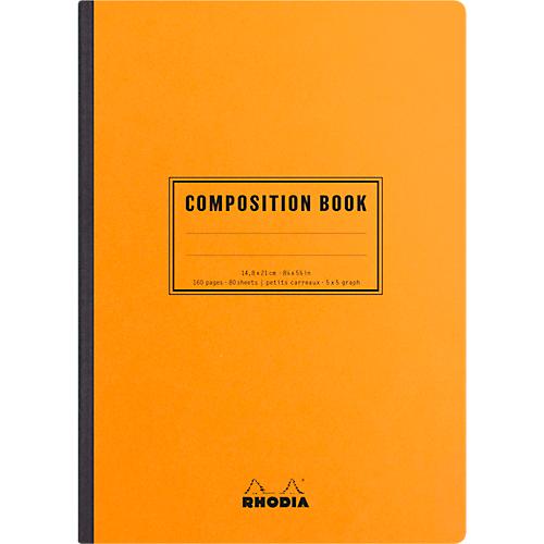 RHODIA Cahier à spirale 'Note Book', A5, quadrillé 5x5, noir