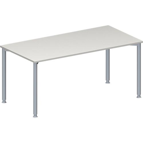 Mesa 140x67 cm., tapeta rectangular pasacables central abatible, 4 patas AL  redonda 60 mm., Olmo Cool E100 ACT