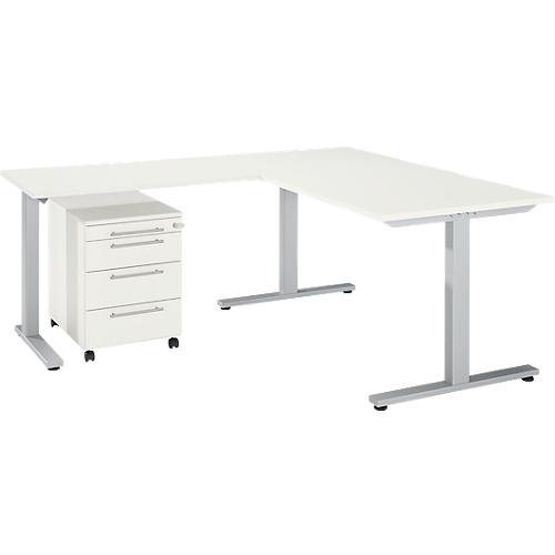 Delta Schiebetür-System Für Schreibtisch – Tragkraft 80 Kg, Weiß, Zeitgenössisches Design