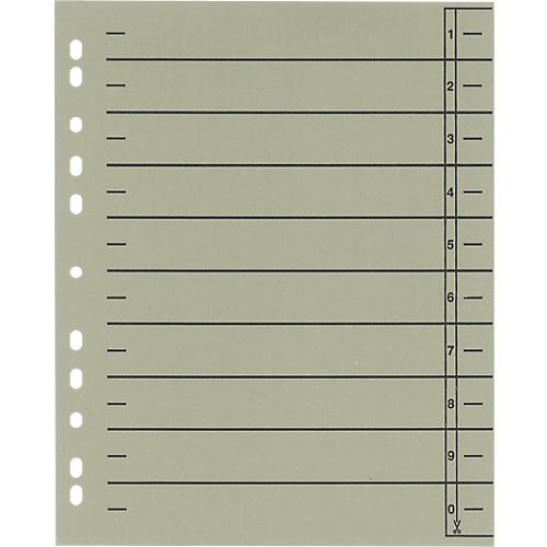 grau SCHÄFER SHOP Trennblätter mit Taben und Linienaufdruck A4 Karton 100 Stück verschiedene Farben 