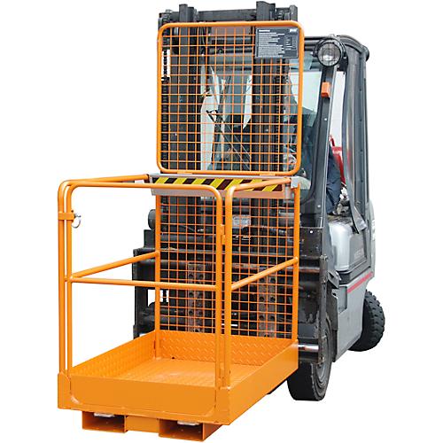 Pallit Staplerbühne Arbeitskorb Mit Werkzeugablage – 250 Kg Tragkraft, Sicherheitskorb Für Gabelstapler, 1150 X 1080 Mm, Für 1-2 Personen, UVV-konform
