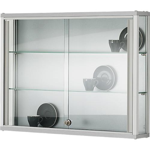 Wandvitrine, einhängend, 2 verstellbare Glasböden, abschließbare Schiebetüren, ESG-Sicherheitsglas, diverse Größen günstig kaufen