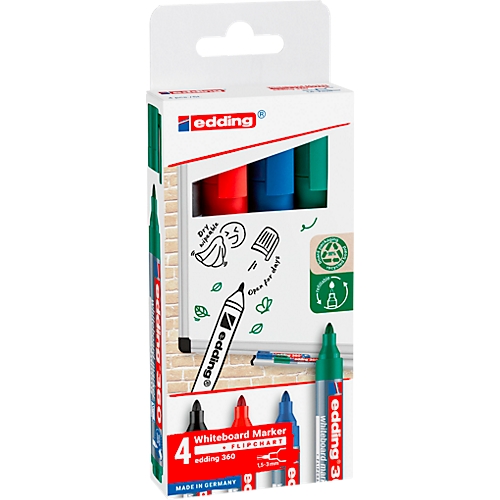 Edding Whiteboard Marker 363 360 Farbsortiert 4er Set Gunstig