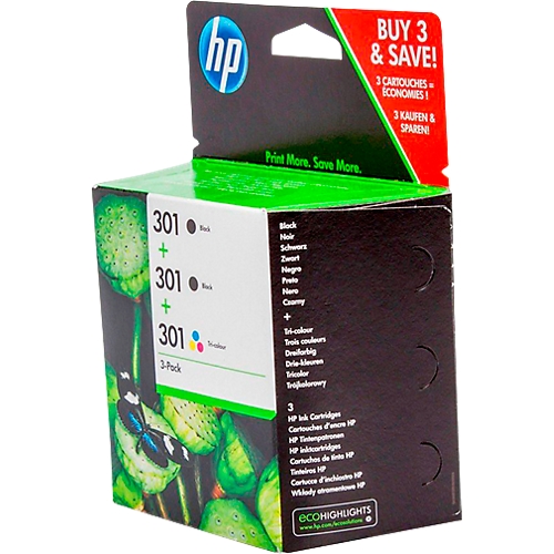 Zu druckkopfpatronen gibt es aus patentrechtlichen gründen keine kompatiblen patronen. Sparpaket 3 x HP Druckpatronen Nr. 301 schwarz, color ...