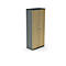  Armoire à portes battantes BEXXSTAR, 5 hauteurs de classeurs, portes en bois, H 1895 mm, gris foncé/chêne