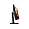 Ein schwarzer, gebogener Gaming-Monitor im Profil vor weißem Hintergrund. Auf dem Bildschirm ist das Logo abgebildet.