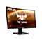 Ein ASUS TUF Gaming Monitor mit einem gebogenen Bildschirm, der ein Sternenhimmel-Hintergrund zeigt.